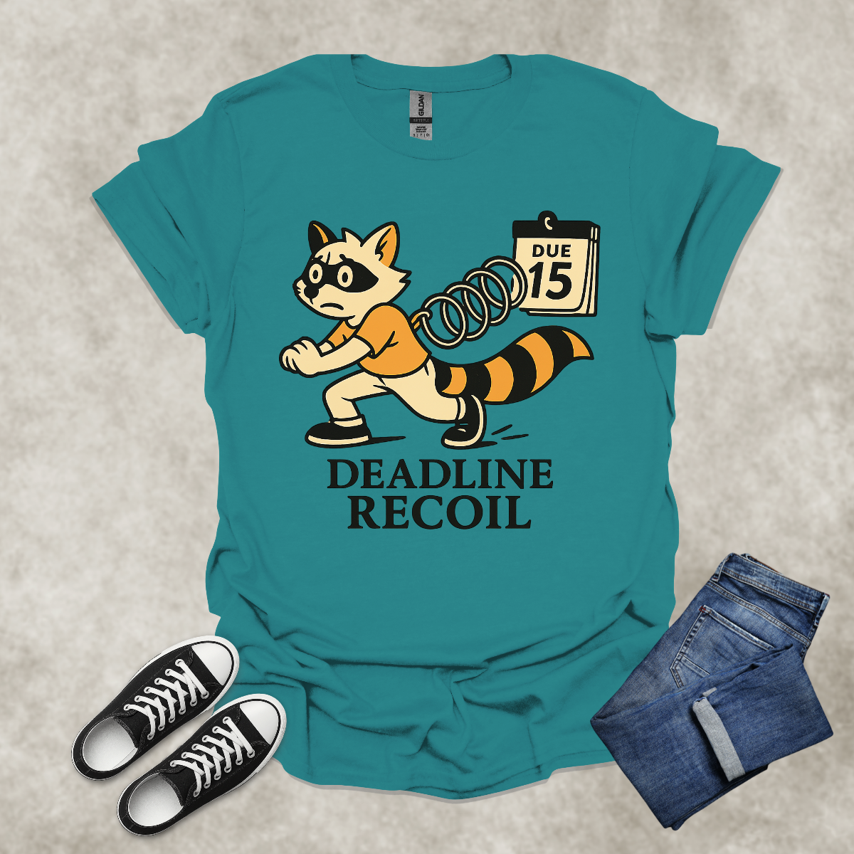 DEADLINE RECOIL — Financial Satire Tee: Unisex Softstyle T-Shirt