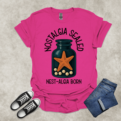 NOSTALGIA SEALED: NEST-ALGIA BORN — Surreal Ocean Art Tee: Unisex Softstyle T-Shirt