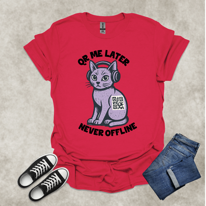 QR ME LATER: NEVER OFFLINE: GEN Z — Generational Graphic Tee: Unisex Softstyle T-Shirt