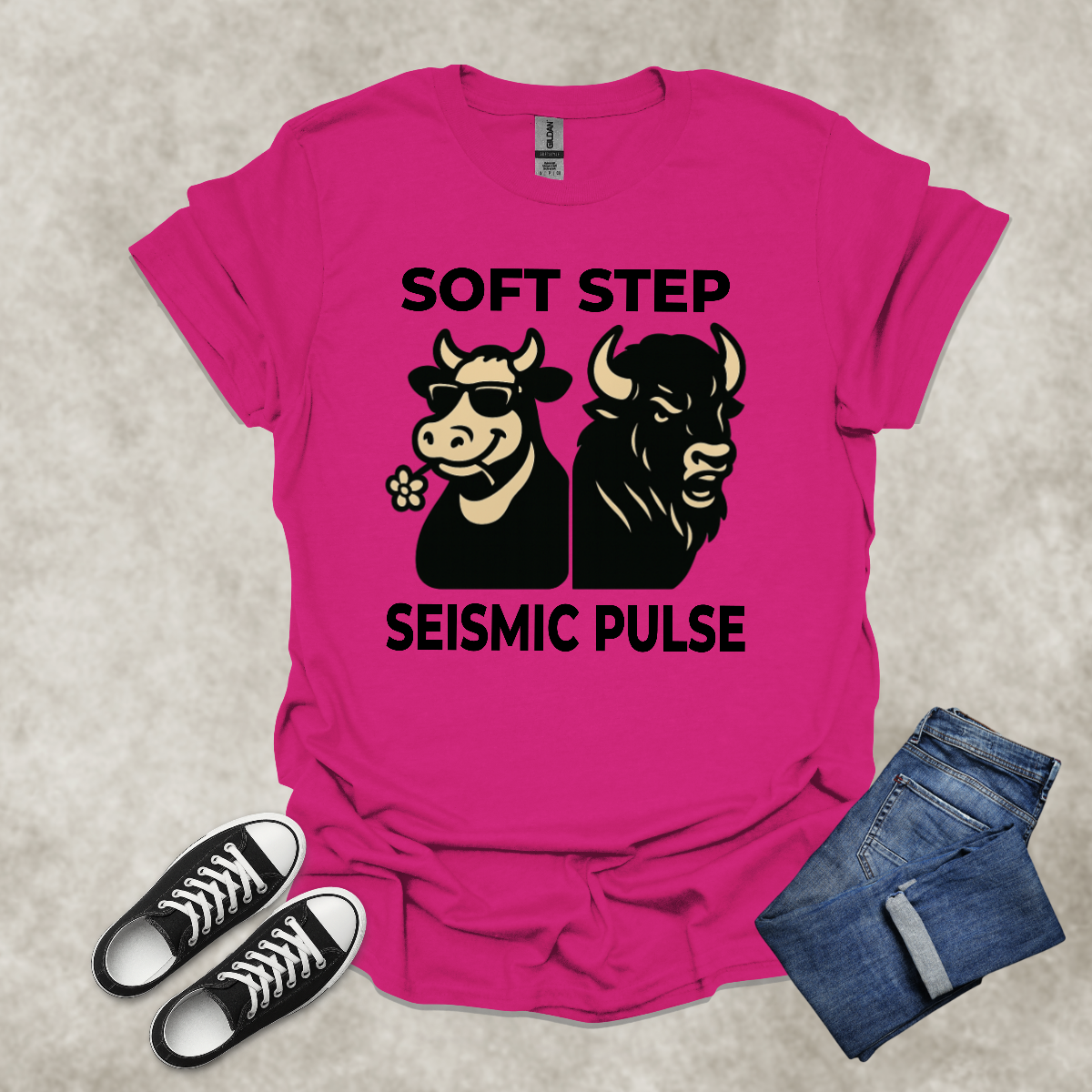 SOFT STEP: SEISMIC PULSE — Animal Symbolism Graphic Tee: Unisex Softstyle T-Shirt