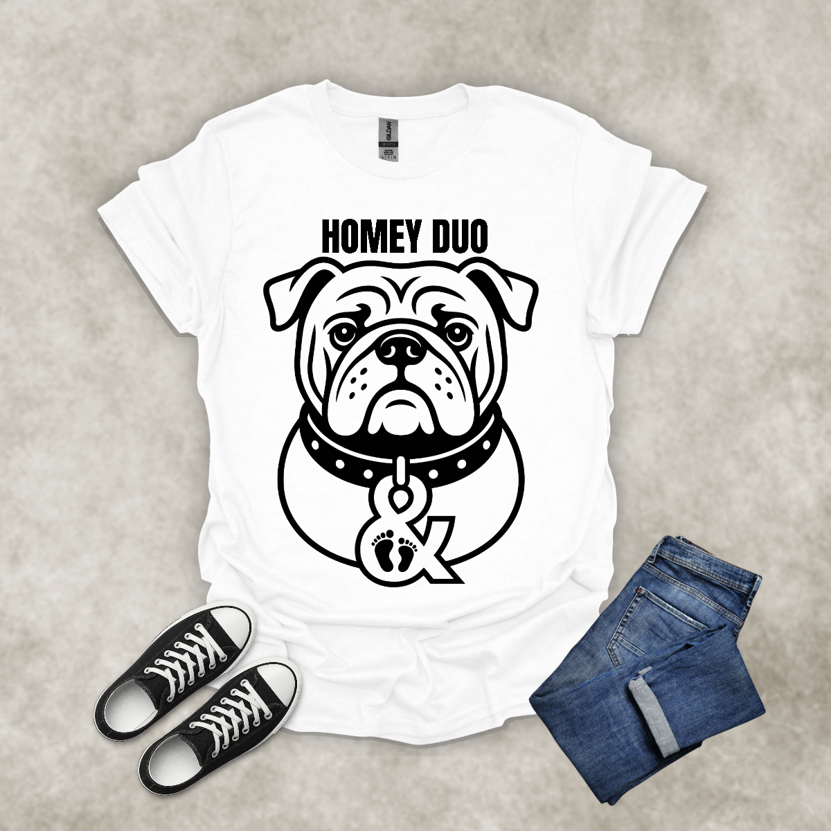 HOMEY DUO — Bulldog Streetwear Graphic Tee: Unisex Softstyle T-Shirt
