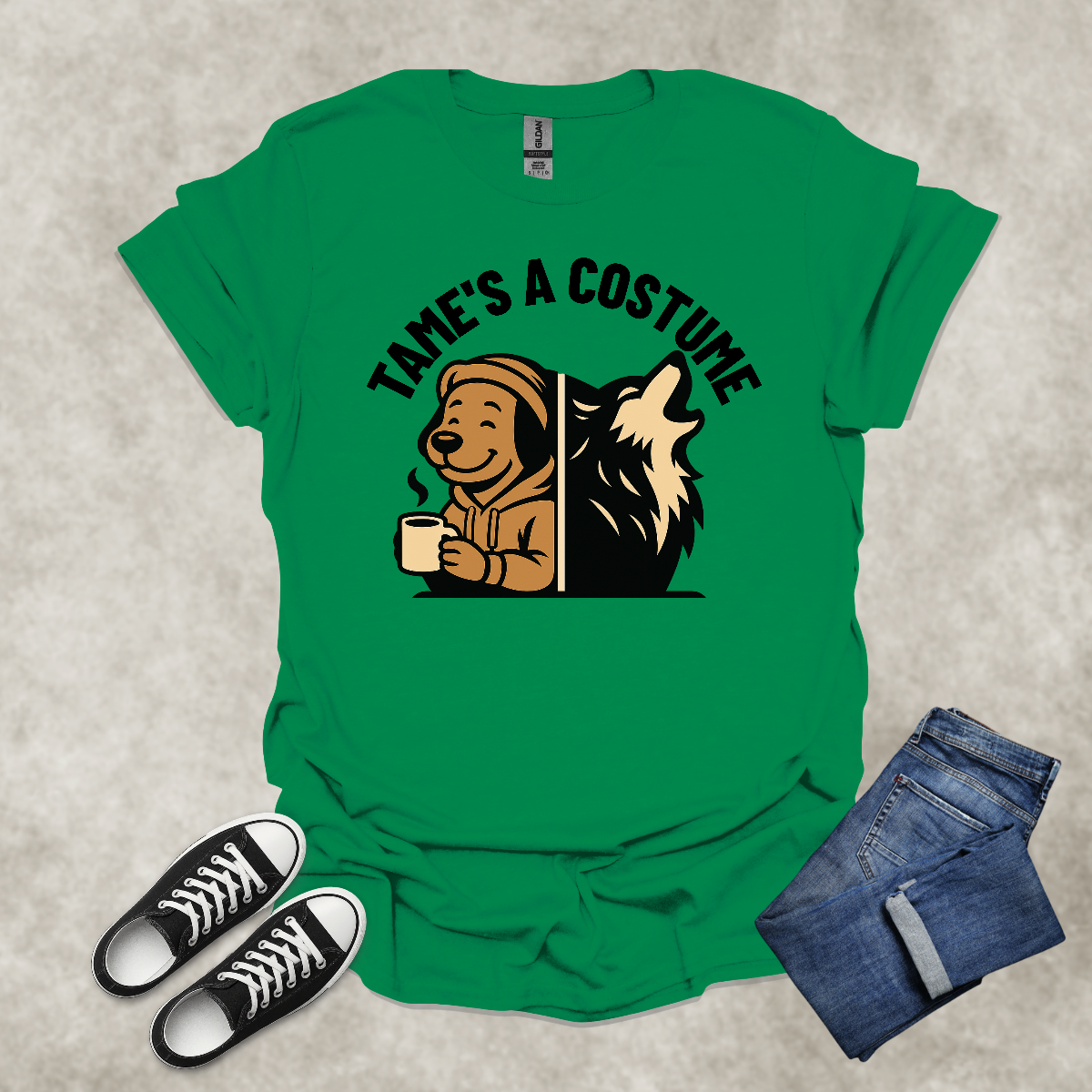 TAME IS A COSTUME — Lifestyle Contrast Tee: Unisex Softstyle T-Shirt