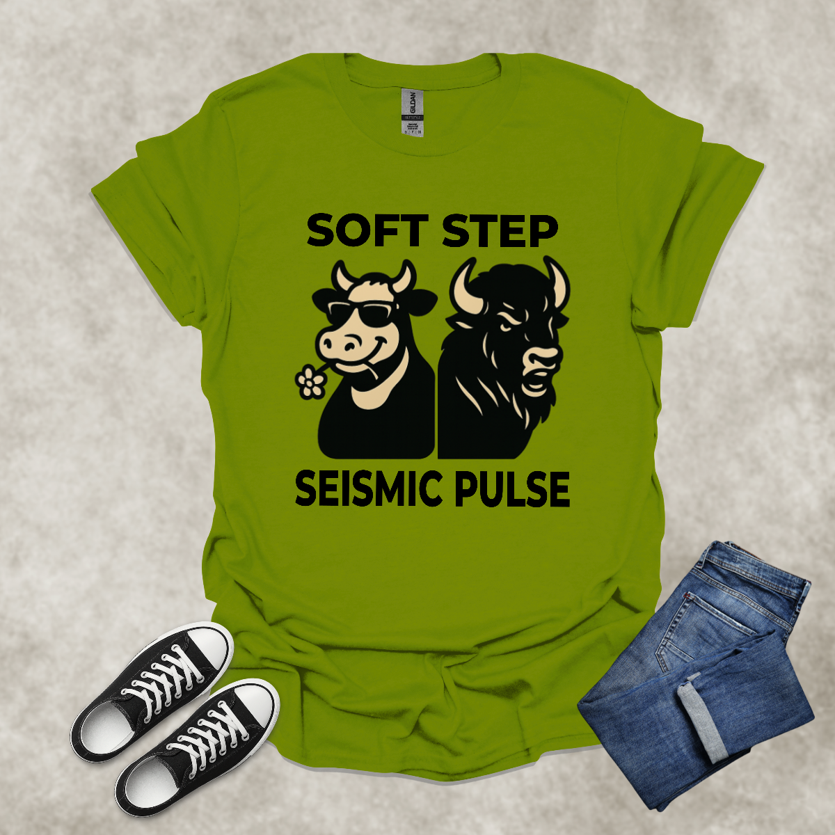 SOFT STEP: SEISMIC PULSE — Animal Symbolism Graphic Tee: Unisex Softstyle T-Shirt