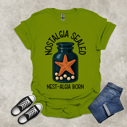 NOSTALGIA SEALED: NEST-ALGIA BORN — Surreal Ocean Art Tee: Unisex Softstyle T-Shirt