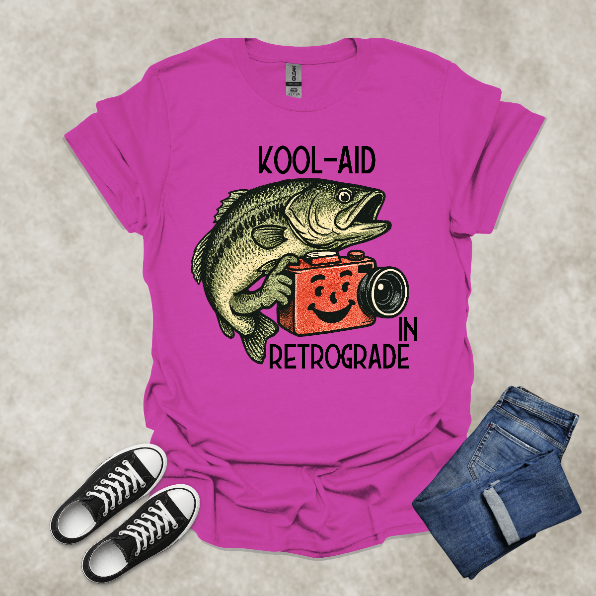 KOOL-AID IN RETROGRADE — Surreal Humor Graphic Tee: Unisex Softstyle T-Shirt