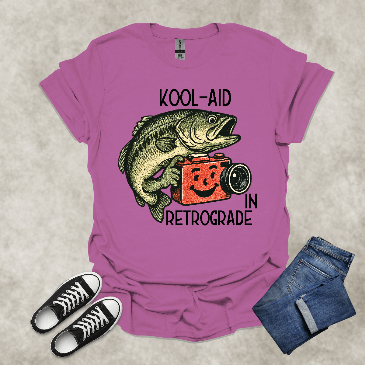 KOOL-AID IN RETROGRADE — Surreal Humor Graphic Tee: Unisex Softstyle T-Shirt
