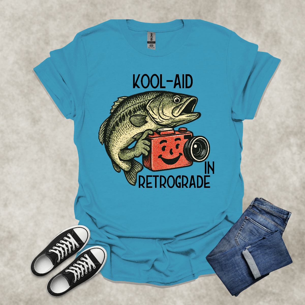 KOOL-AID IN RETROGRADE — Surreal Humor Graphic Tee: Unisex Softstyle T-Shirt