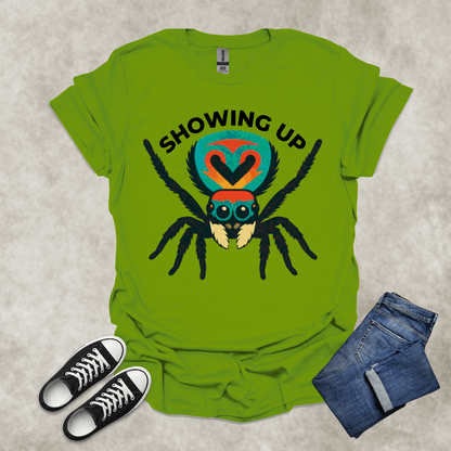 SHOWING UP and NOT SHOWING OFF — Nature-Inspired Lifestyle Tee: Unisex Softstyle T-Shirt