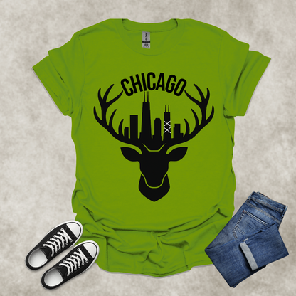 CHICAGO — Skyline Antler Graphic Tee: Unisex Softstyle T-Shirt