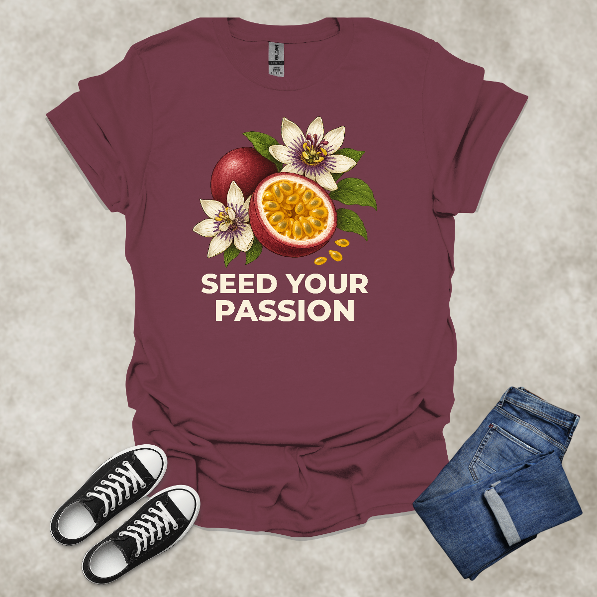 SEED YOUR PASSION — Botanical Graphic Tee: Unisex Softstyle T-Shirt