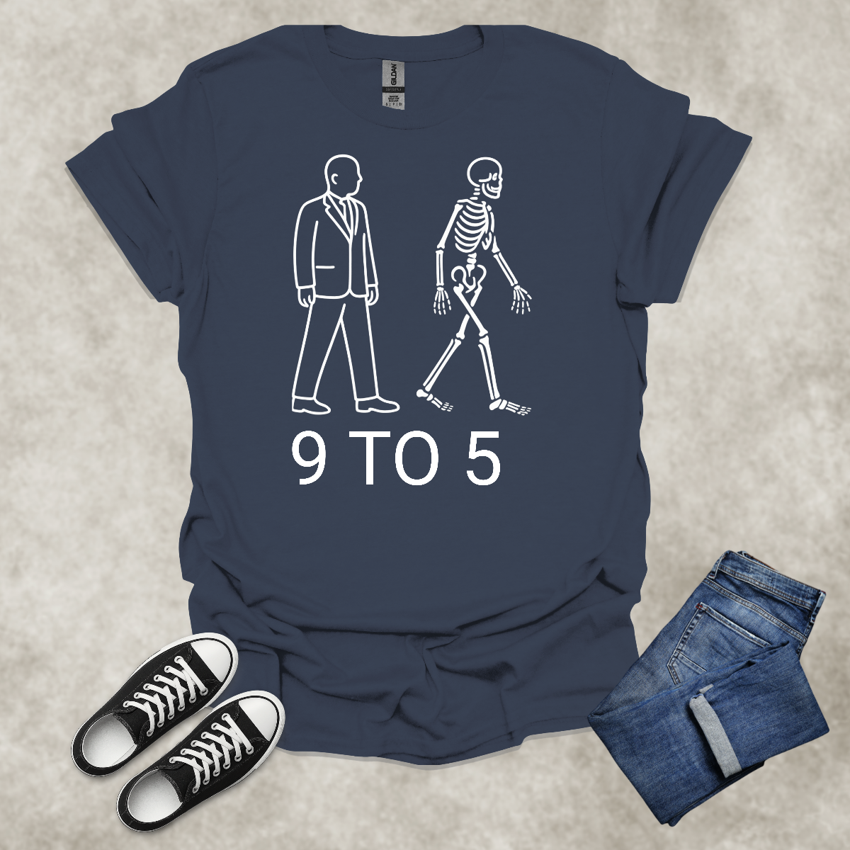 9 TO 5 — Corporate Satire Tee: Unisex Softstyle T-Shirt