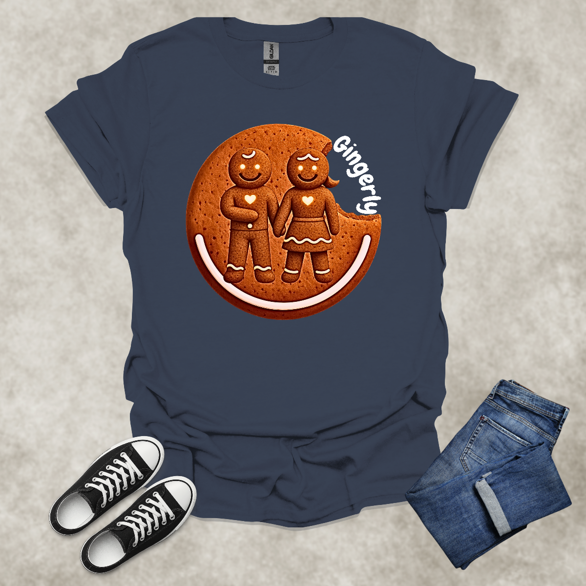 GINGERLY — Gingerbread Love Graphic Tee: Unisex Softstyle T-Shirt