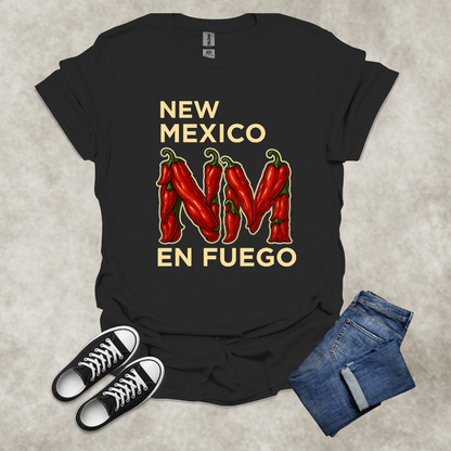 NEW MEXICO: EN FUEGO — State Pride Graphic Tee: Unisex Softstyle T-Shirt