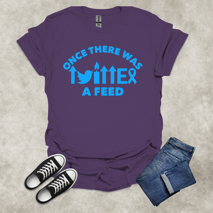 ONCE THERE WAS A TWITTER FEED — Tech Nostalgia Satire Tee: Unisex Softstyle T-Shirt