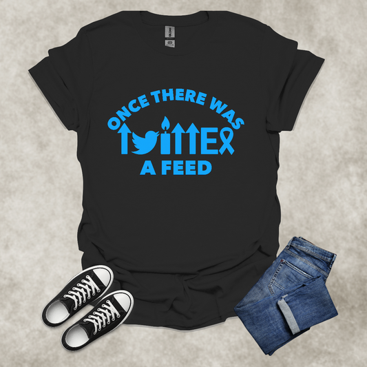 ONCE THERE WAS A TWITTER FEED — Tech Nostalgia Satire Tee: Unisex Softstyle T-Shirt