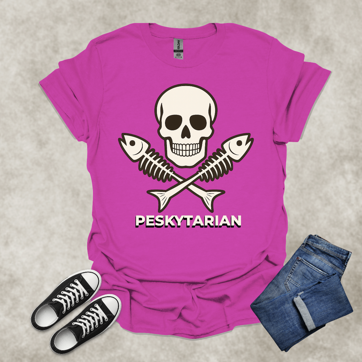 PESKYTARIAN — Fishing Lifestyle Satire Tee: Unisex Softstyle T-Shirt