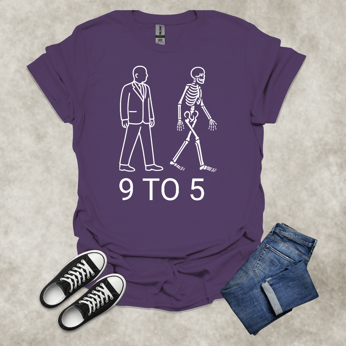 9 TO 5 — Corporate Satire Tee: Unisex Softstyle T-Shirt