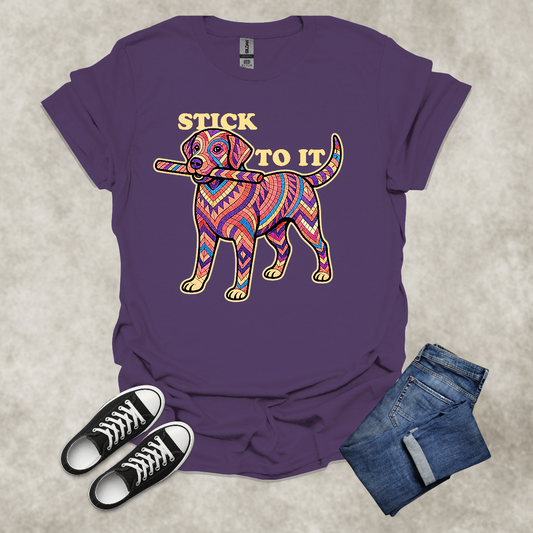 STICK TO IT — Persistence-Inspired Labrador Tee: Unisex Softstyle T-Shirt