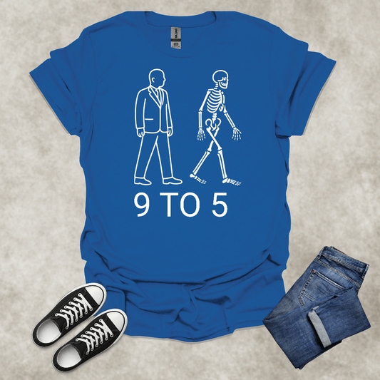 9 TO 5 — Corporate Satire Tee: Unisex Softstyle T-Shirt