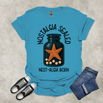NOSTALGIA SEALED: NEST-ALGIA BORN — Surreal Ocean Art Tee: Unisex Softstyle T-Shirt