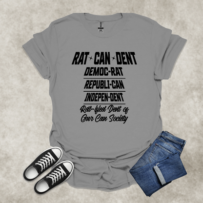 RAT CAN DENT — Political Satire Tee: Unisex Softstyle T-Shirt