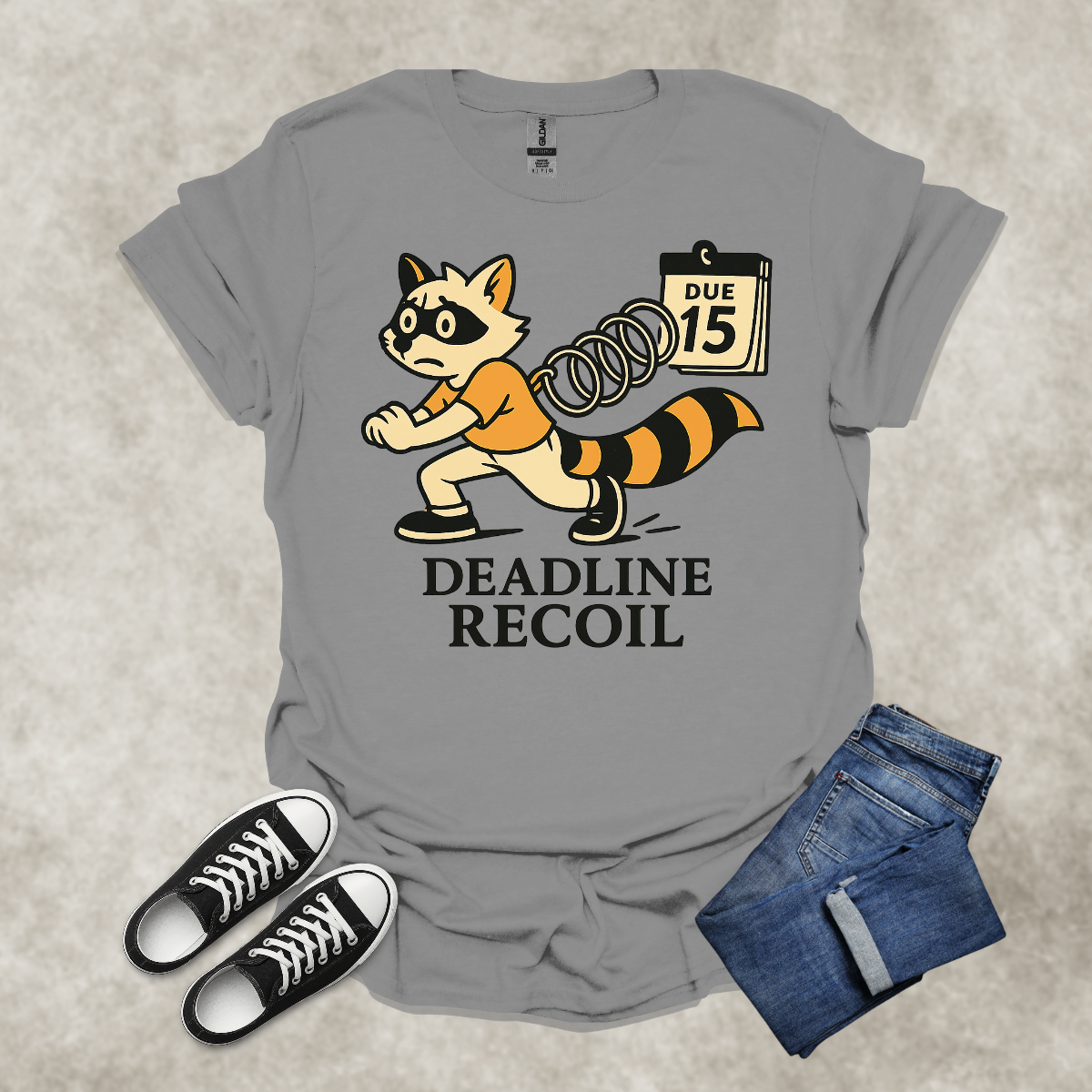 DEADLINE RECOIL — Financial Satire Tee: Unisex Softstyle T-Shirt