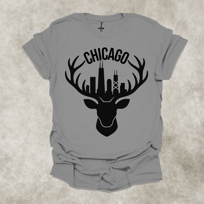 CHICAGO — Skyline Antler Graphic Tee: Unisex Softstyle T-Shirt