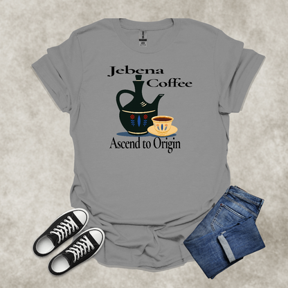 JEBENA COFFEE: ASCEND TO ORIGIN — Cultural Coffee Graphic Tee: Unisex Softstyle T-Shirt