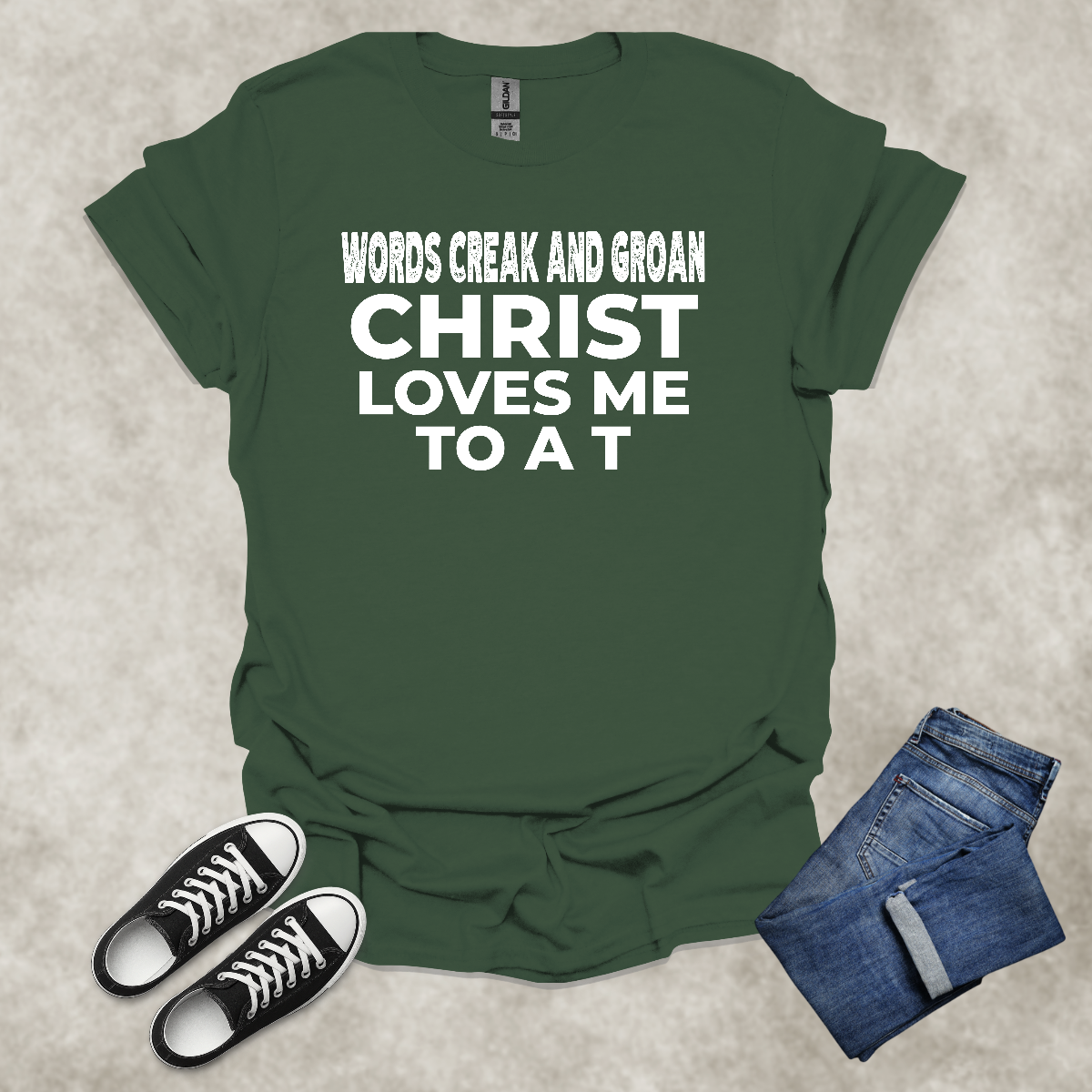 CHRIST LOVES ME TO A T — Scripture-Inspired Graphic Tee: Unisex Softstyle T-Shirt