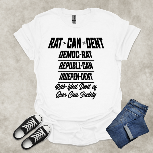 RAT CAN DENT — Political Satire Tee: Unisex Softstyle T-Shirt