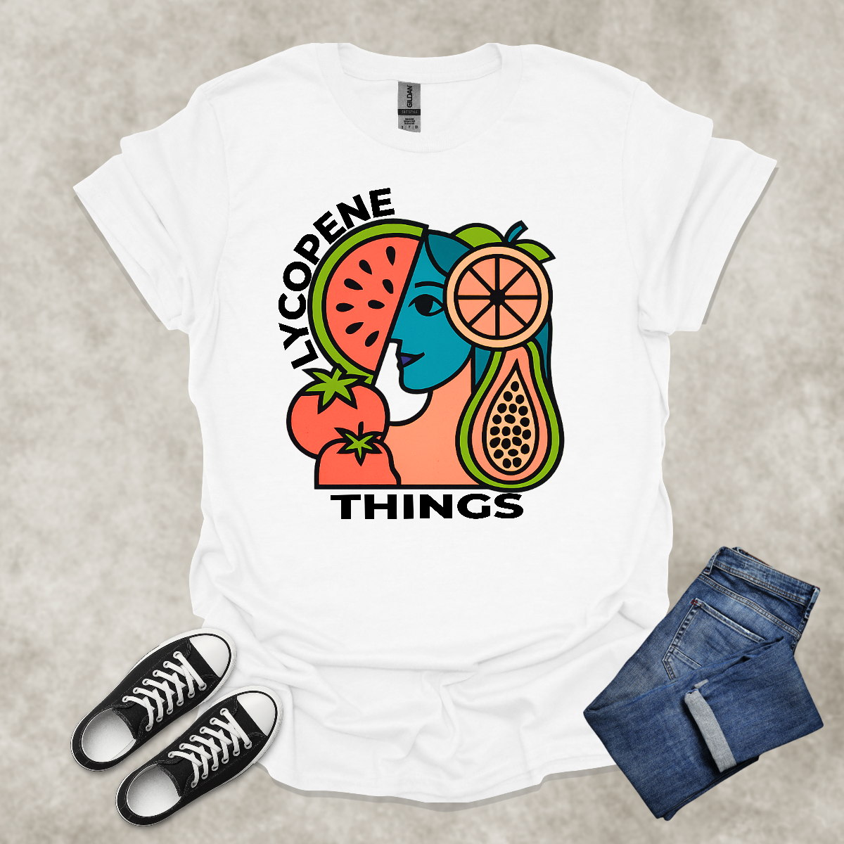 LYCOPENE THINGS — Abstract Produce Art Tee: Unisex Softstyle T-Shirt