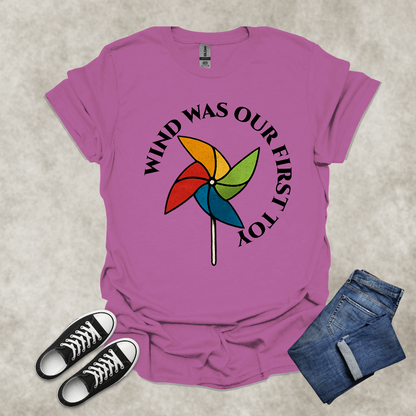 WIND WAS OUR FIRST TOY — Pinwheel Nostalgia Tee: Unisex Softstyle T-Shirt