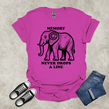 MEMORY NEVER DROPS A LINE: BOOMERS — Generational Graphic Tee: Unisex Softstyle T-Shirt