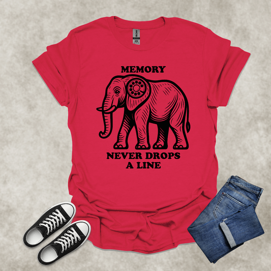 MEMORY NEVER DROPS A LINE: BOOMERS — Generational Graphic Tee: Unisex Softstyle T-Shirt