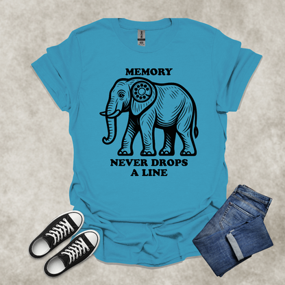 MEMORY NEVER DROPS A LINE: BOOMERS — Generational Graphic Tee: Unisex Softstyle T-Shirt